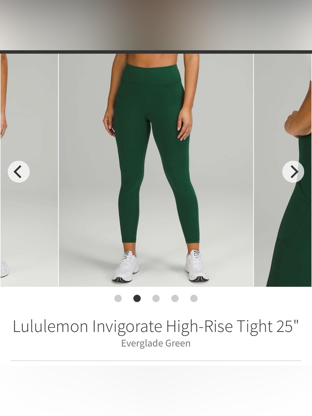 Lululemon Green Invigorate High-Rise Tight 25" Size 4